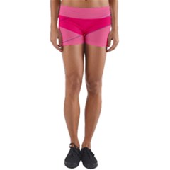 Geometric Shapes Magenta Pink Rose Yoga Shorts by Sudhe