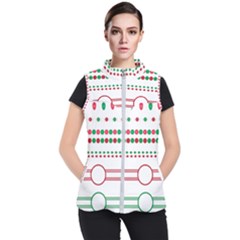 Christmas Borders Frames Holiday Women s Puffer Vest by Sudhe