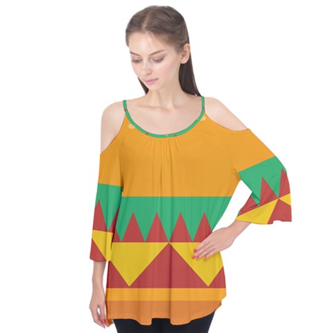 Burger Bread Food Cheese Vegetable Flutter Tees by Sudhe