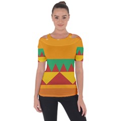 Burger Bread Food Cheese Vegetable Shoulder Cut Out Short Sleeve Top by Sudhe