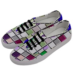 Color Tiles Abstract Mosaic Background Men s Classic Low Top Sneakers by Sudhe
