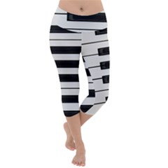 Keybord Piano Lightweight Velour Capri Yoga Leggings by Sudhe