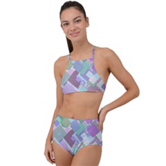 Colorful Background Multicolored High Waist Tankini Set by Sudhe