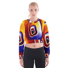 Fractal Art Paint Pattern Texture Cropped Sweatshirt by Sudhe