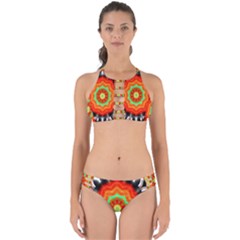 Abstract Kaleidoscope Colored Perfectly Cut Out Bikini Set by Sudhe