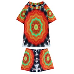 Abstract Kaleidoscope Colored Kids  Swim Tee And Shorts Set by Sudhe