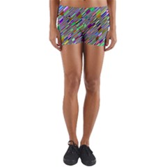 Waves Background Wallpaper Stripes Yoga Shorts by Sudhe