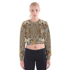 Abstract Digital Geometric Pattern Cropped Sweatshirt by Sudhe