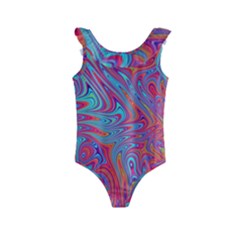 Fractal Bright Fantasy Design Kids  Frill Swimsuit by Sudhe