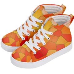Background Pattern Of Orange Mosaic Kids  Hi-top Skate Sneakers by Sudhe