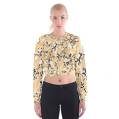 Floral Pattern Background Cropped Sweatshirt by Sudhe