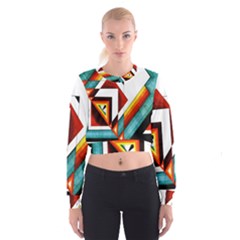Diamond Acrylic Paint Pattern Cropped Sweatshirt by Sudhe