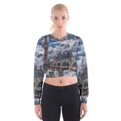 Architecture Big Ben Bridge Buildings Cropped Sweatshirt by Sudhe