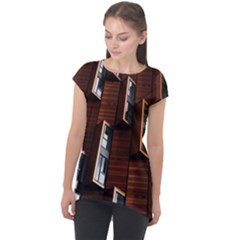 Abstract Architecture Building Business Cap Sleeve High Low Top by Sudhe