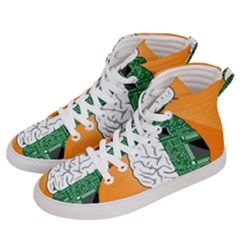 Technology Brain Digital Creative Men s Hi-top Skate Sneakers by Sudhe