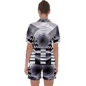 Glass Illustration Technology Satin Short Sleeve Pyjamas Set View2