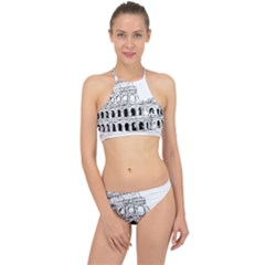 Line Art Architecture Racer Front Bikini Set by Sudhe