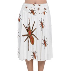 Nature Insect Natural Wildlife Velvet Flared Midi Skirt by Sudhe