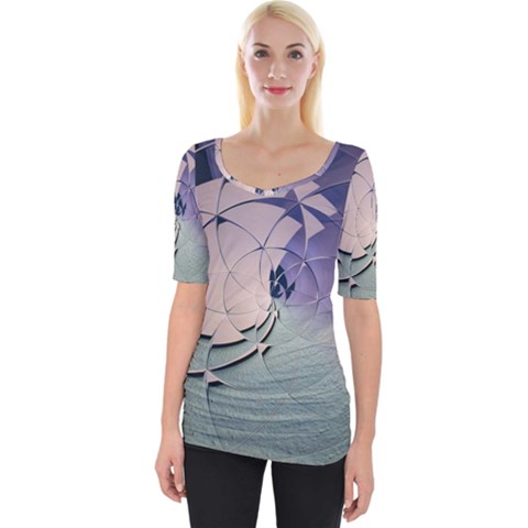 Digital Art Art Artwork Abstract Wide Neckline Tee by Pakrebo