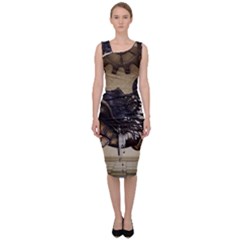 Awesome Steampunk Unicorn With Wings Sleeveless Pencil Dress by FantasyWorld7
