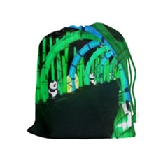 Dragon Lights Panda Drawstring Pouch (xl) by Riverwoman