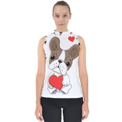 Animation Dog Cute Animate Comic Mock Neck Shell Top by Sudhe