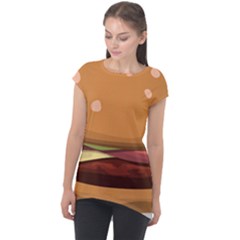 Hamburger Cheeseburger Burger Lunch Cap Sleeve High Low Top by Sudhe