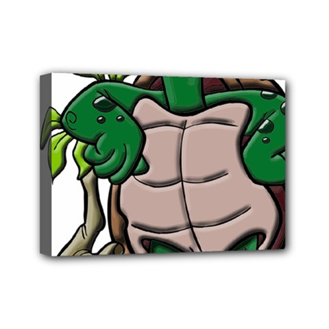 Amphibian Animal Cartoon Reptile Mini Canvas 7  X 5  (stretched) by Sudhe