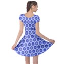 Hexagonal Pattern Unidirectional Blue Cap Sleeve Dress View2