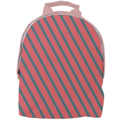 Living Coral Diagonal Stripes Mini Full Print Backpack by LoolyElzayat