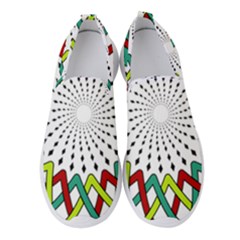Round Star Colors Illusion Mandala Women s Slip On Sneakers by Mariart