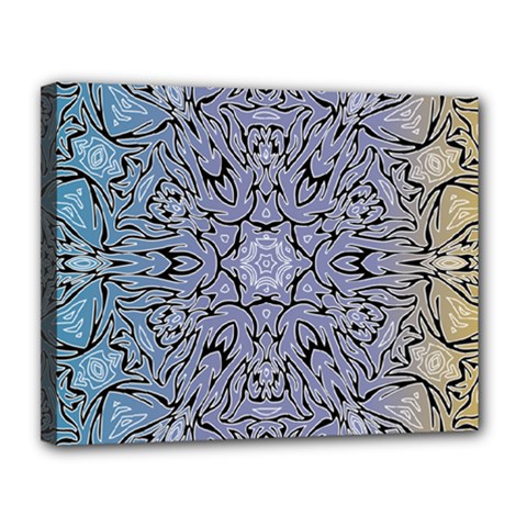 Tile Design Art Mosaic Pattern Canvas 14  X 11  (stretched) by Pakrebo