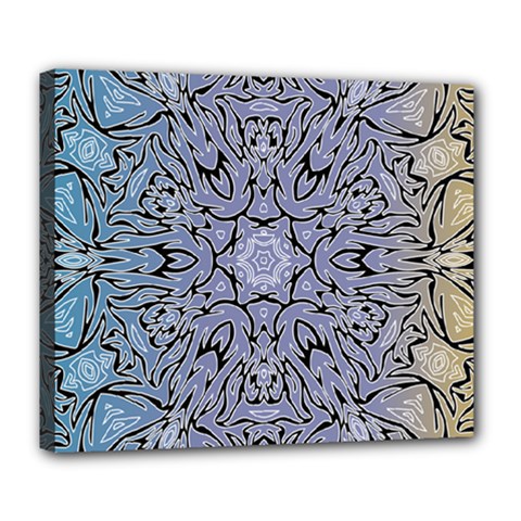 Tile Design Art Mosaic Pattern Deluxe Canvas 24  X 20  (stretched) by Pakrebo