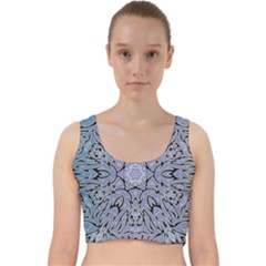 Tile Design Art Mosaic Pattern Velvet Racer Back Crop Top by Pakrebo