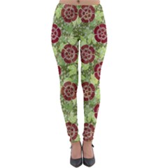 Seamless Pattern Leaf The Pentagon Lightweight Velour Leggings by Pakrebo