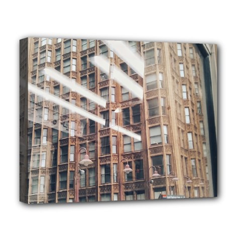 Chicago L Morning Commute Deluxe Canvas 20  X 16  (stretched) by Riverwoman