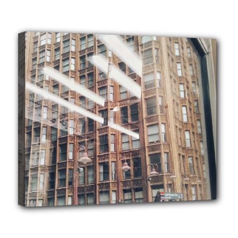 Chicago L Morning Commute Deluxe Canvas 24  X 20  (stretched) by Riverwoman