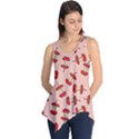 Red Apple Core Funny Retro Pattern Half eaten on pastel orange background Sleeveless Tunic View1