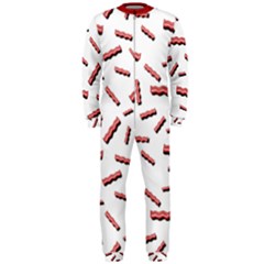 Funny Bacon Slices Pattern Infidel Red Meat Onepiece Jumpsuit (men)  by genx