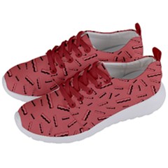 Funny Bacon Slices Pattern Infidel Vintage Red Meat Background  Men s Lightweight Sports Shoes by genx