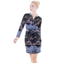 Garden Of The Phoenix Button Long Sleeve Dress by Riverwoman