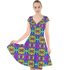 Ml 150 1 Cap Sleeve Front Wrap Midi Dress by ArtworkByPatrick
