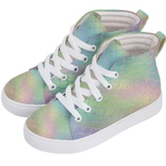 Pastel Mermaid Sparkles Kids  Hi-top Skate Sneakers by retrotoomoderndesigns