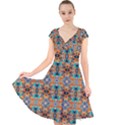 Ml 152 Cap Sleeve Front Wrap Midi Dress View1