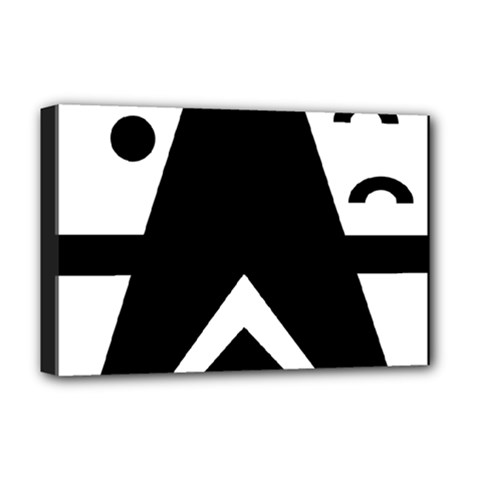 Black And White Geometric Design Deluxe Canvas 18  X 12  (stretched) by yoursparklingshop