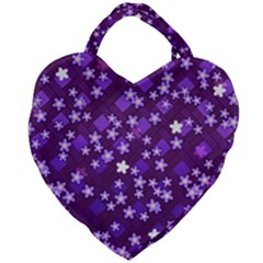 Textile Cross Pattern Square Giant Heart Shaped Tote by Pakrebo