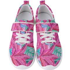 Leaves Tropical Reason Stamping Men s Velcro Strap Shoes by Pakrebo