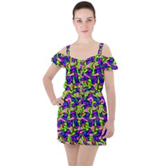 Ml 170 2 Ruffle Cut Out Chiffon Playsuit by ArtworkByPatrick