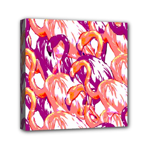 Flamingos Mini Canvas 6  X 6  (stretched) by StarvingArtisan