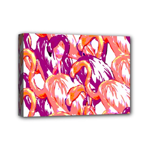 Flamingos Mini Canvas 7  X 5  (stretched) by StarvingArtisan